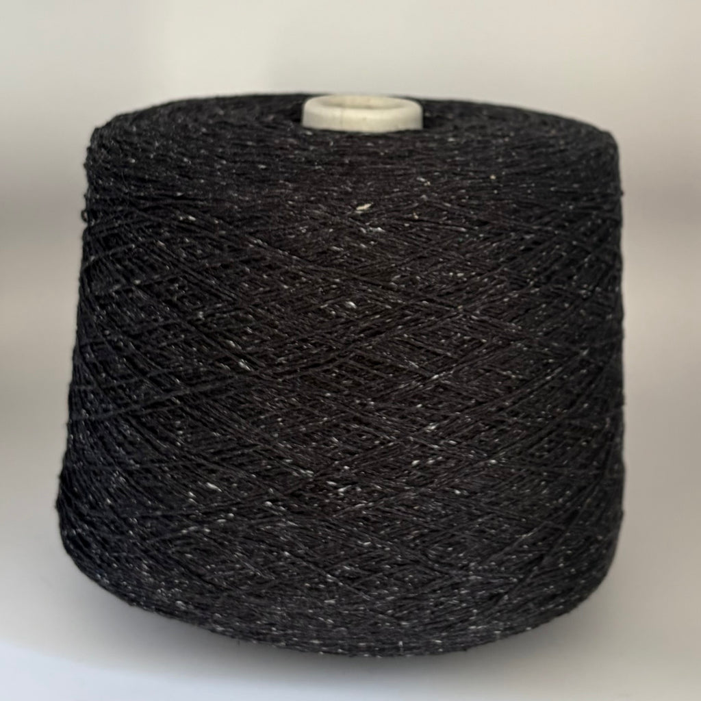 Ri.Go Art. Bourette Tweed 3/20, Seide 100%, Farbe: Holzkohle weiß gesprenkelt