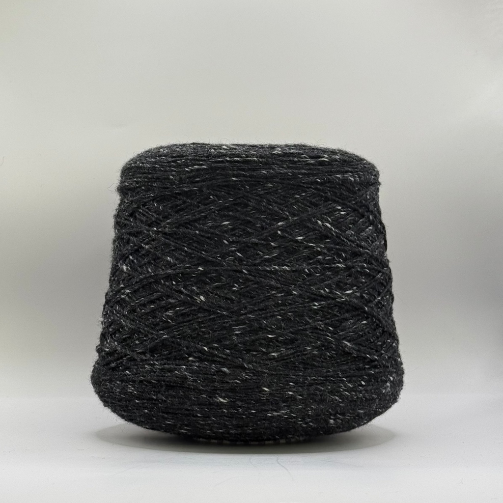 Biagioli Modesto Art. Aran 3000, 100 % Kaschmir, Farbe: Holzkohle weiß gesprenkelt